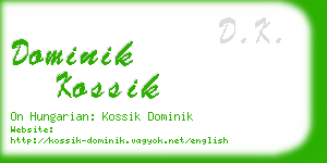 dominik kossik business card